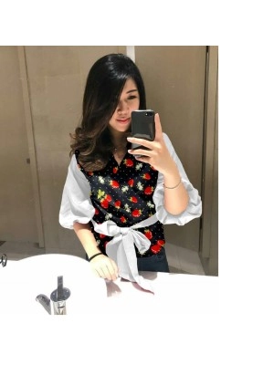 Baju Korea Top Juwita Hn Strawberry