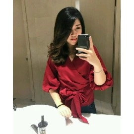 Baju Korea Top Juwita Hn Maroon