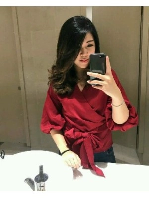 Baju Korea Top Juwita Hn Maroon