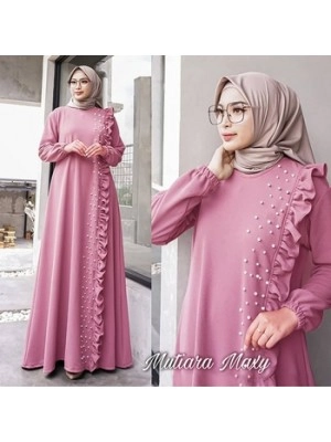 Baju Wanita Hj Maxi Mutiara Us Dusty