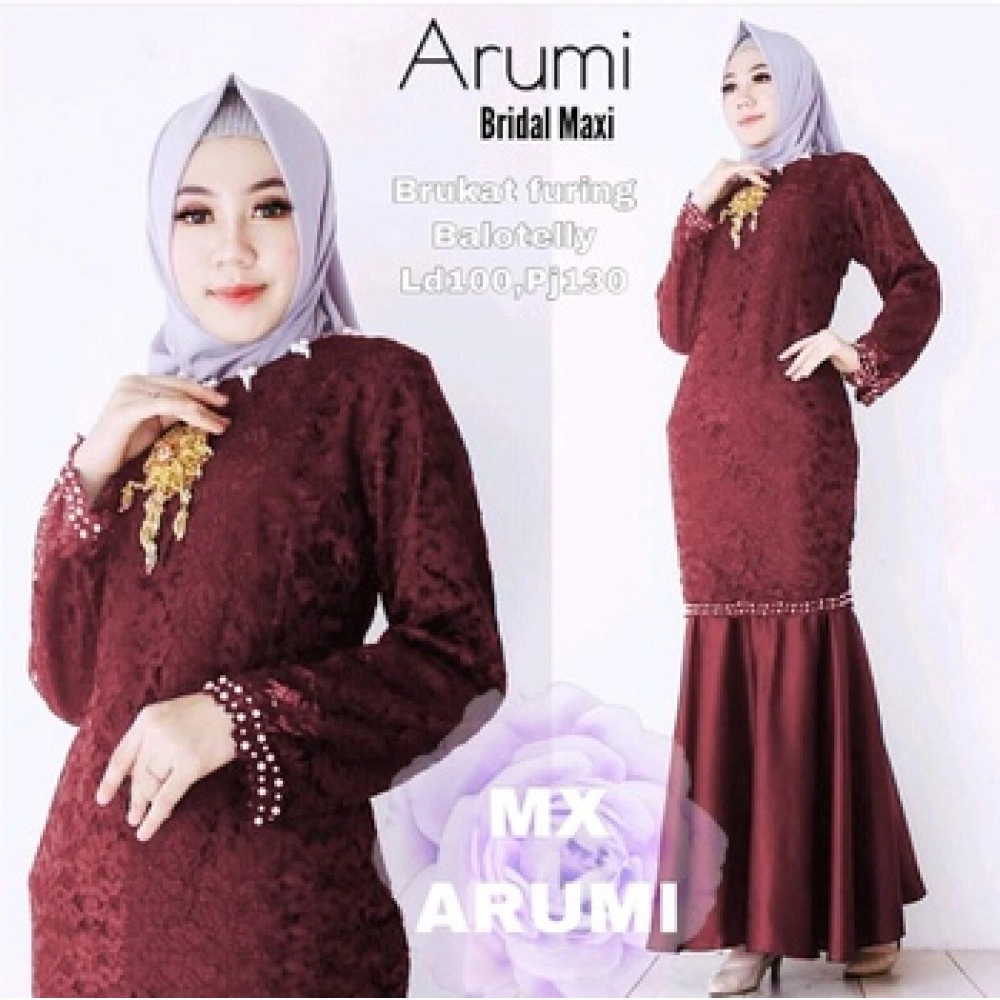 Baju Wanita Hj Maxi Arumi Rd Maroon Baju Wanita Hj Maxi Arumi Rd Maroon