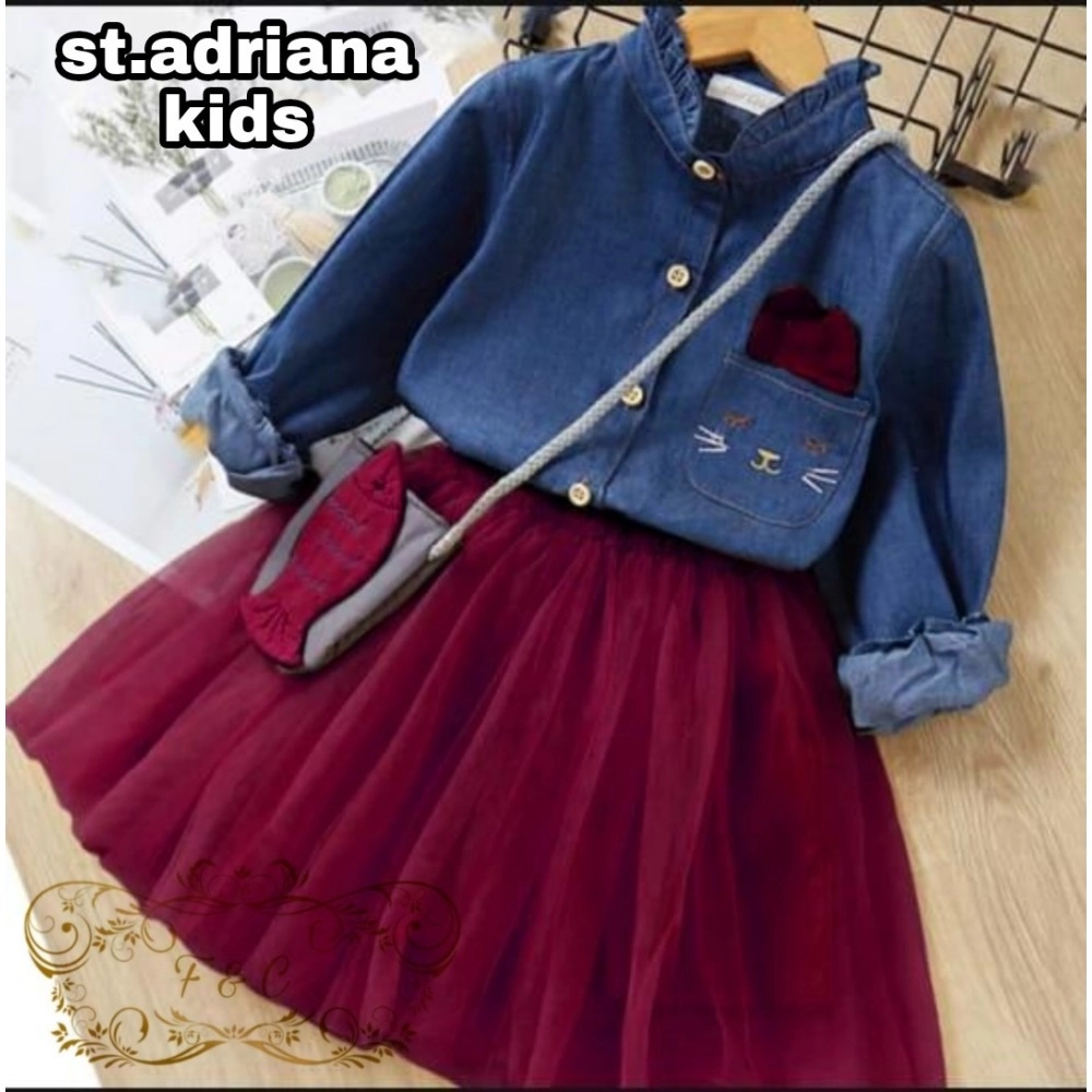 Baju Anak Kd St Adriana Ff Maroon TF Baju Anak Kd St Adriana Ff Maroon TF