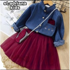 Baju Anak Kd St Adriana Ff Maroon TF