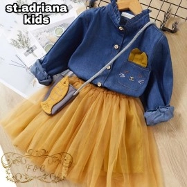 Baju Anak Kd St Adriana Ff Mustard