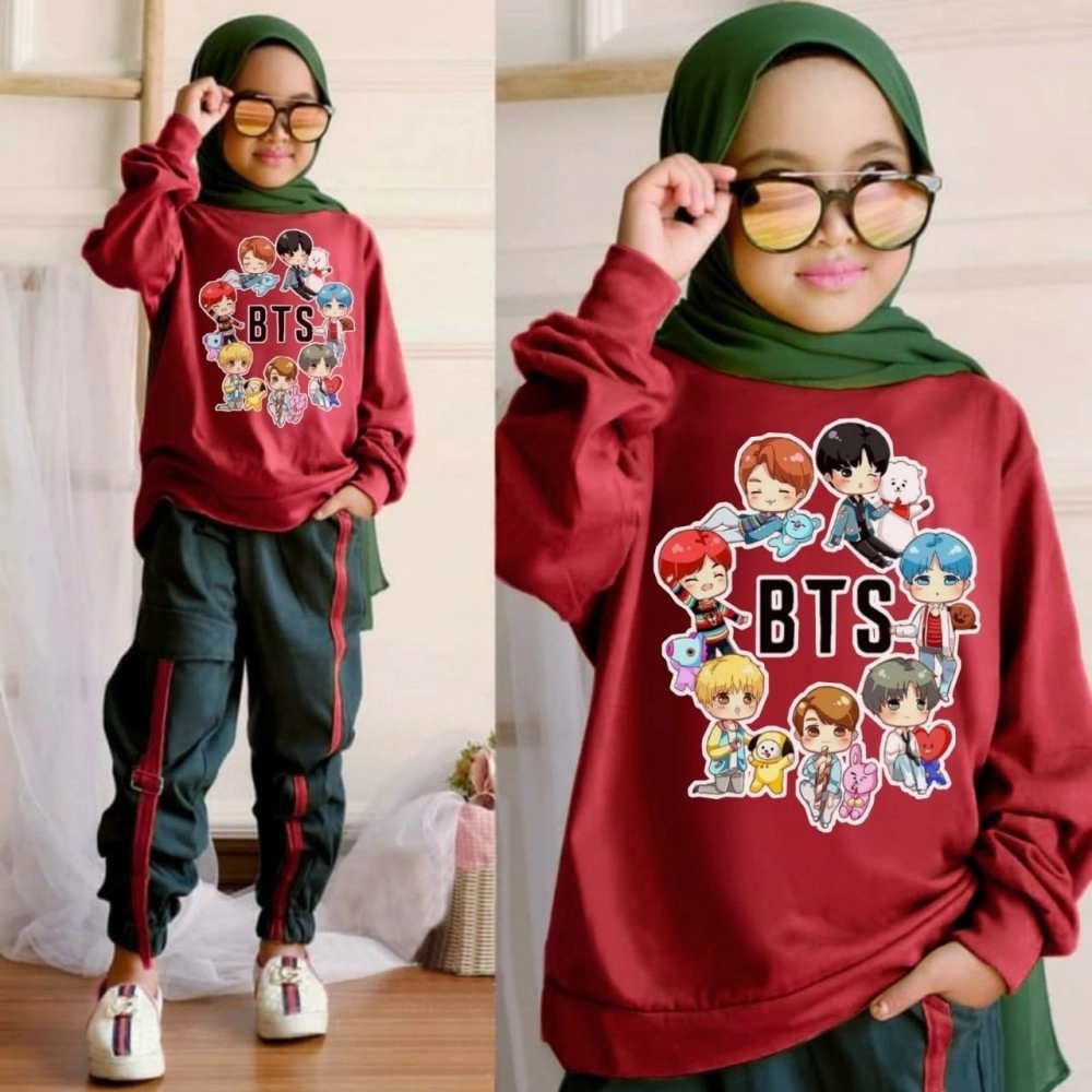 Baju Anak Kd St Bts Ff Maroon