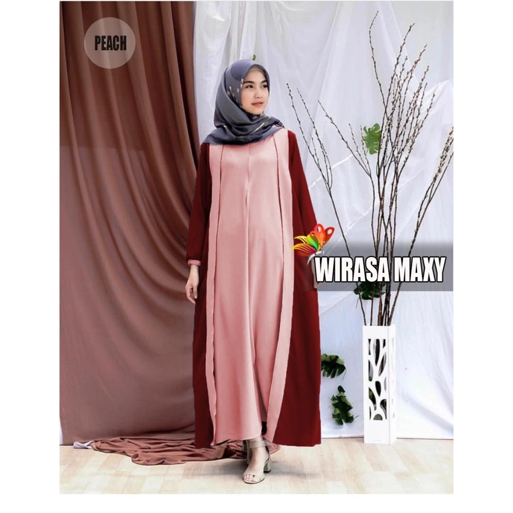 Baju Korea Hj Maxi Wirasa Jc Peach Baju Korea Hj Maxi Wirasa Jc Peach