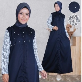 Baju Korea Hj Maxi Shaliha Ij Navy