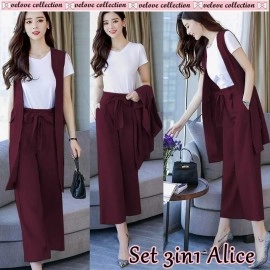 Baju Korea St Alice 3In1 Vl Maroon