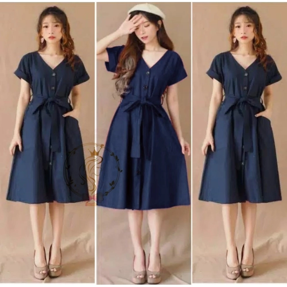 Baju Korea Drs Sonia Fd Navy