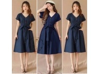 Baju Korea Drs Sonia Fd Navy