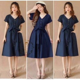 Baju Korea Drs Sonia Fd Navy