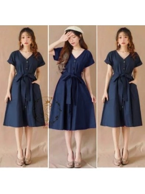 Baju Korea Drs Sonia Fd Navy