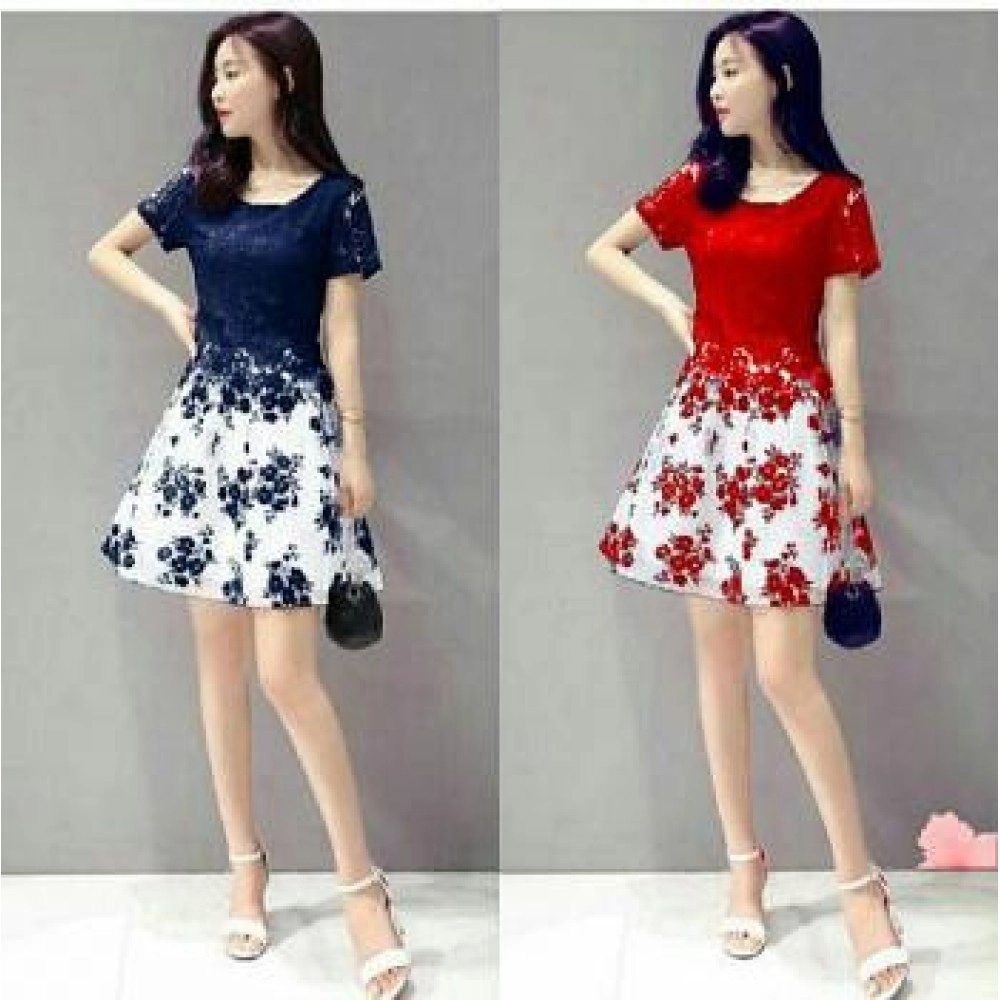 Baju Korea Drs Flower Brukat 2