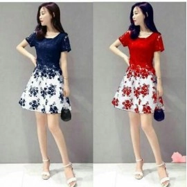 Baju Korea Drs Flower Brukat 2