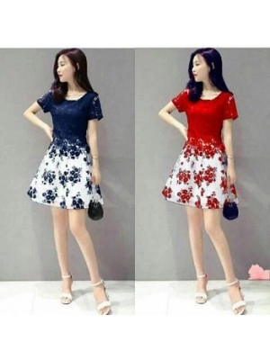 Baju Korea Drs Flower Brukat 2
