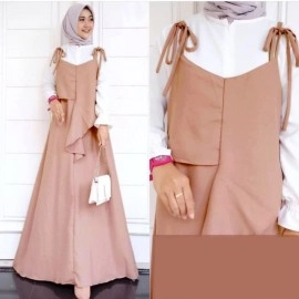 Baju Korea Hj Maxi Cloe Coklat Fl