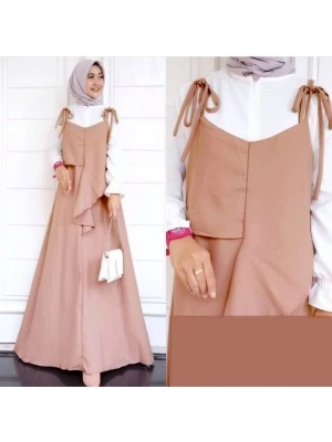 Baju Korea Hj Maxi Cloe Coklat Fl