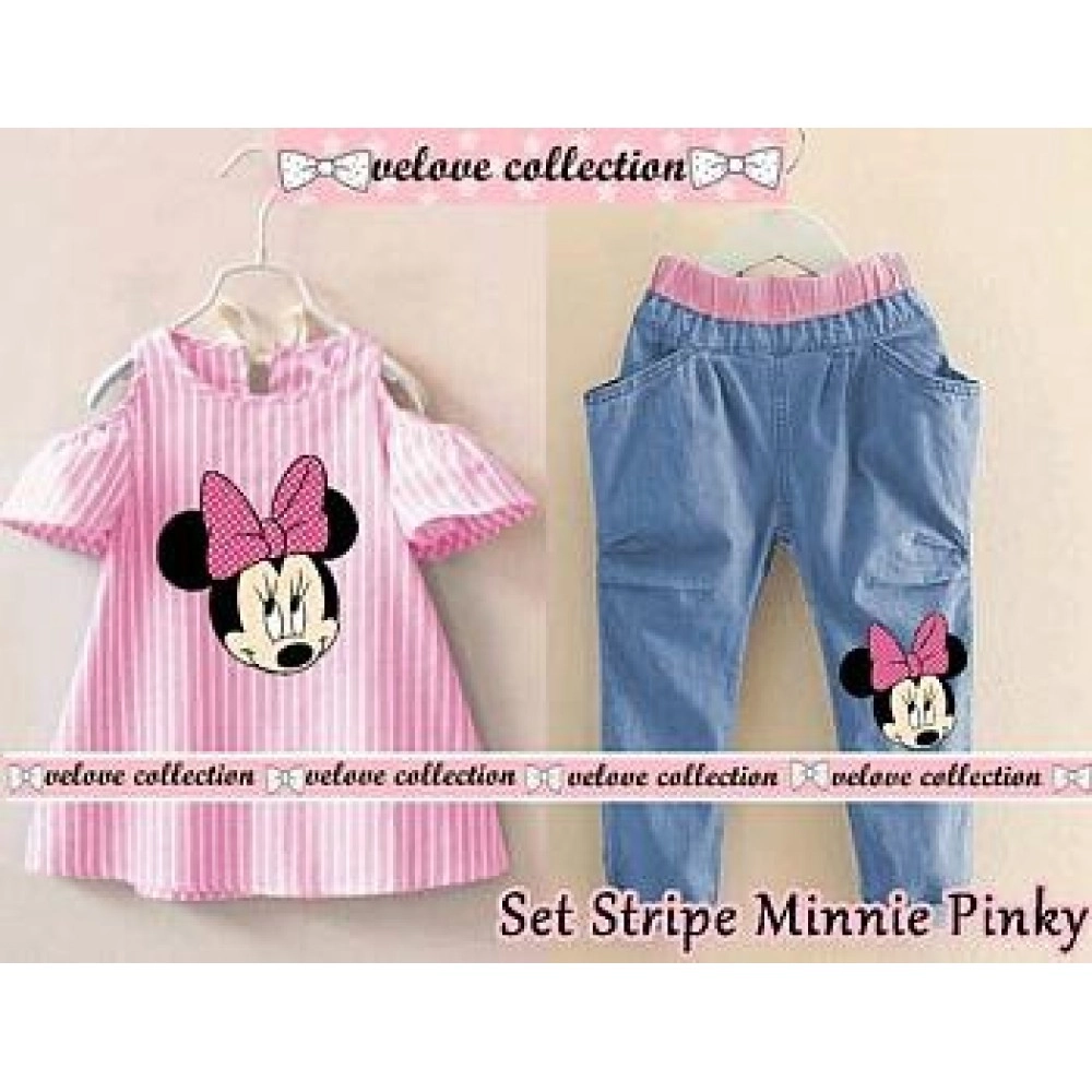 Baju Anak Kd St Stripe Minnie Pinky Pjg Baju Anak Kd St Stripe Minnie Pinky Pjg