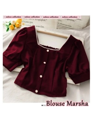 Baju Korea Blouse Marsha Vl Maroon