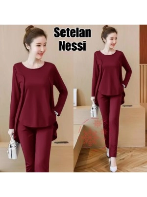 Baju Korea St Nessi Vs Maroon
