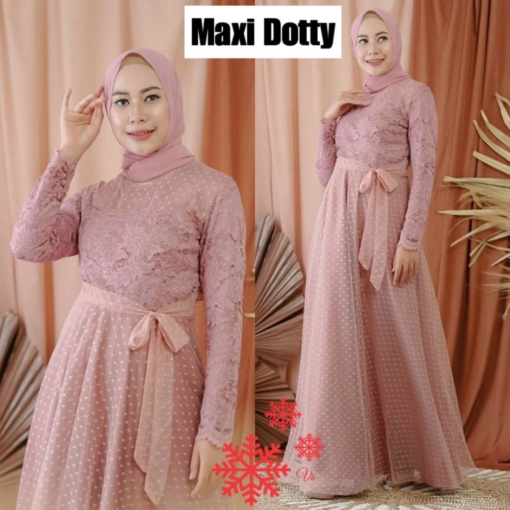 Baju Wanita Hj Maxi Dotty Vs Dusty