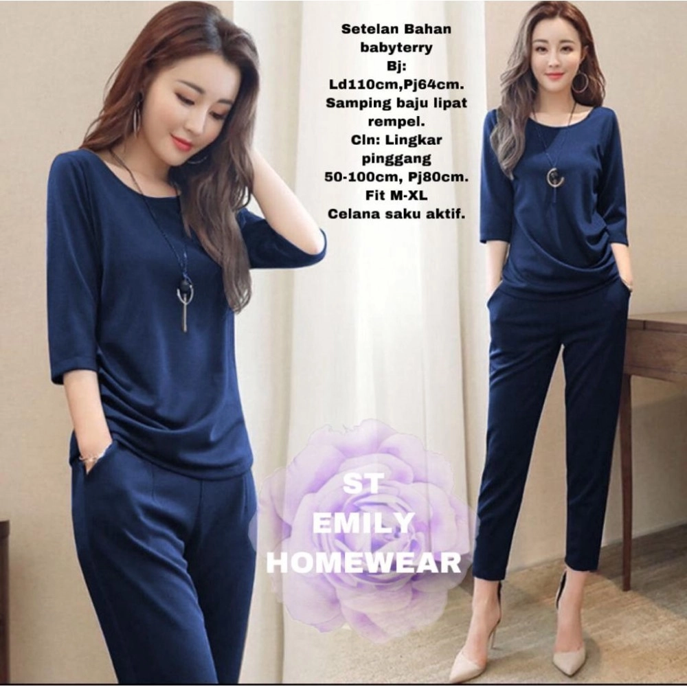 Baju Wanita St Emily Homewear Vl Navy Baju Wanita St Emily Homewear Vl Navy