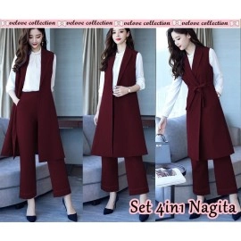 Baju Korea St Nagita Vl Maroon