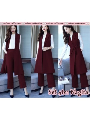 Baju Korea St Nagita Vl Maroon