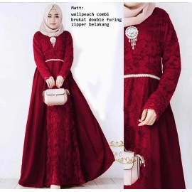Baju Korea Hj Maxi Glamour Ff Maroon