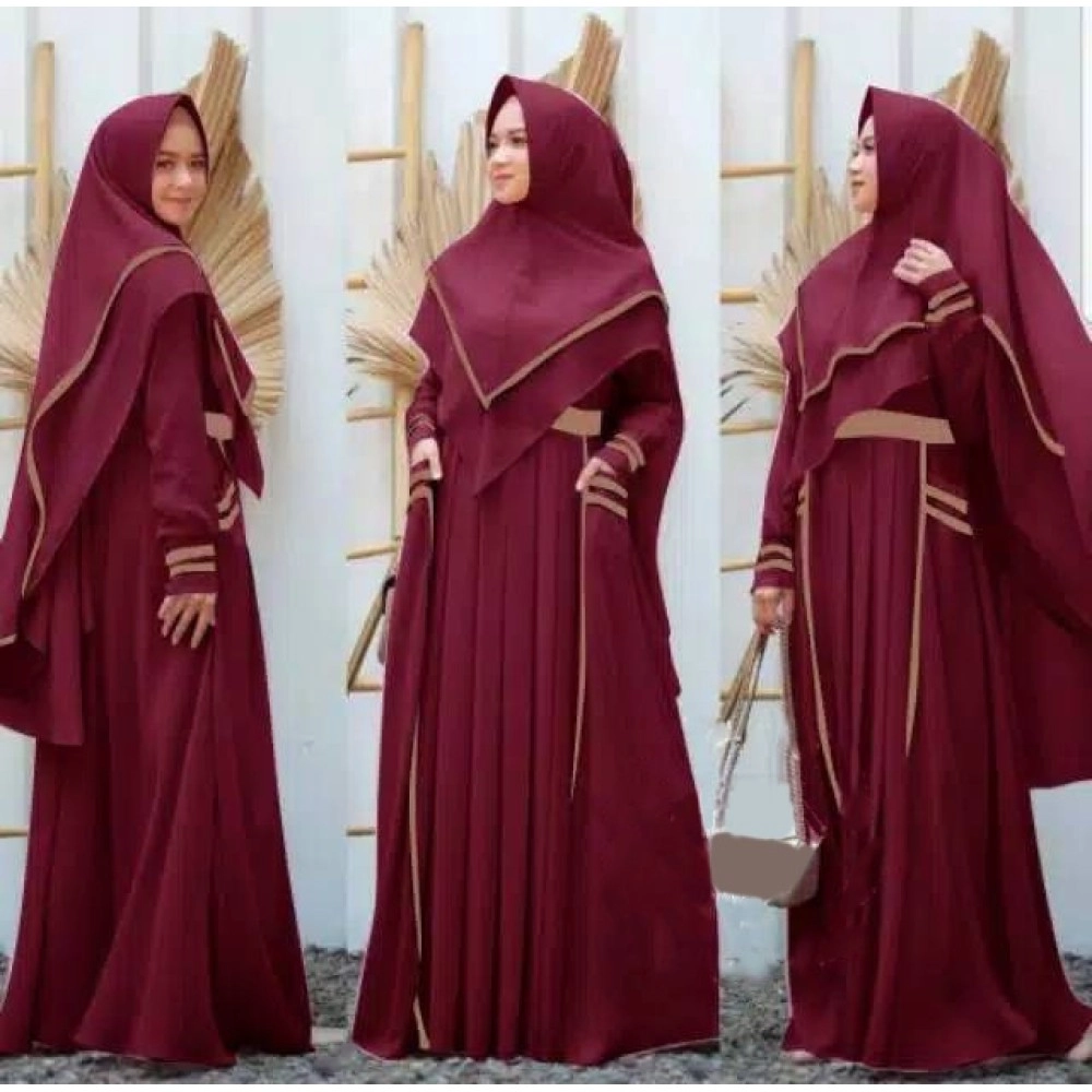 Baju Korea Hj Syari Nafiza Ra Maroon Baju Korea Hj Syari Nafiza Ra Maroon