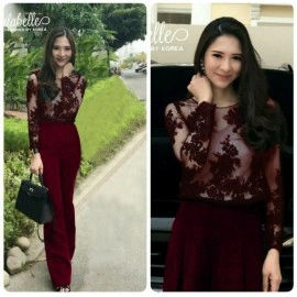 Baju Korea Js Tiara Sl Maroon