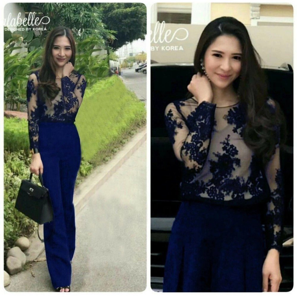 Baju Korea Js Tiara Sl Navy