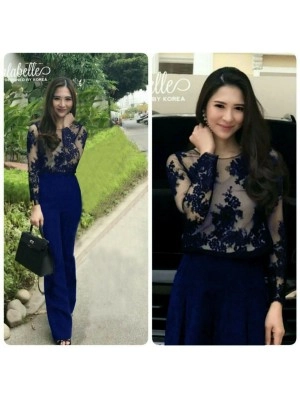 Baju Korea Js Tiara Sl Navy