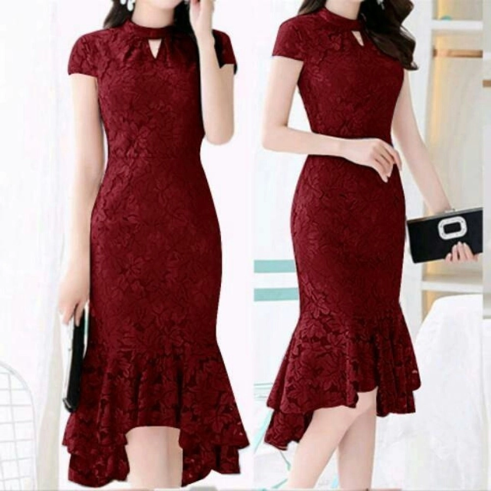 Baju Korea Drs Sophia Sl Maroon
