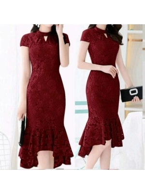Baju Korea Drs Sophia Sl Maroon
