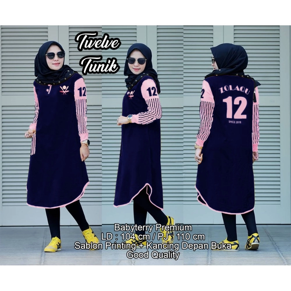 Baju Korea Tunik Twelve Us Navy