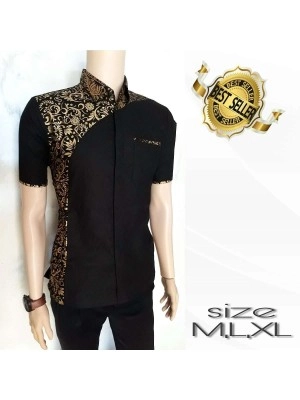 Baju Pria Top Man Batik Kombi Black