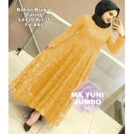Baju Korea Jumbo Hj Maxi Yuni 3Xl Rd Mustard