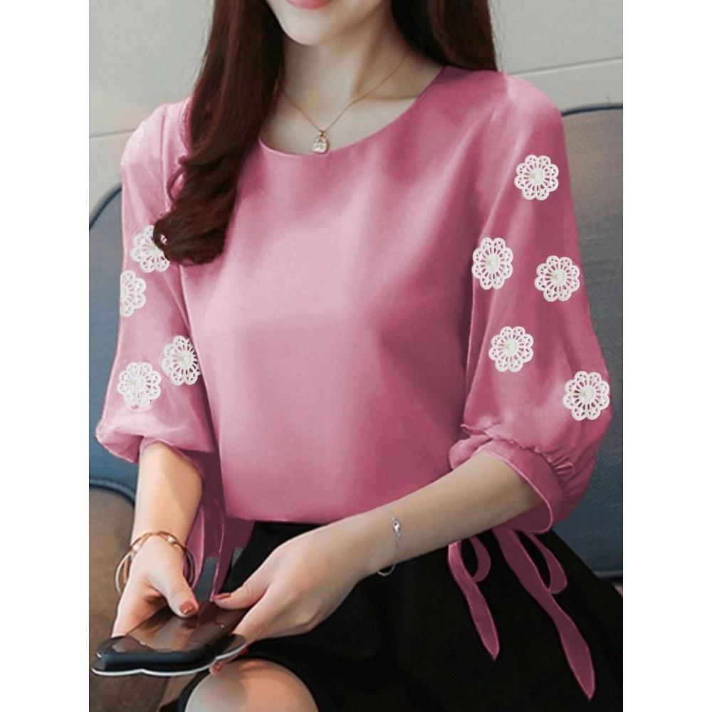 Baju Korea Blouse Astrid Flower Ij Dusty