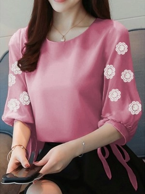Baju Korea Blouse Astrid Flower Ij Dusty