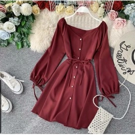 Baju Wanita Drs Indri Hn Maroon