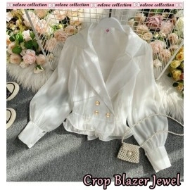 Baju Wanita Blazer Crop Jewel Vl Bw