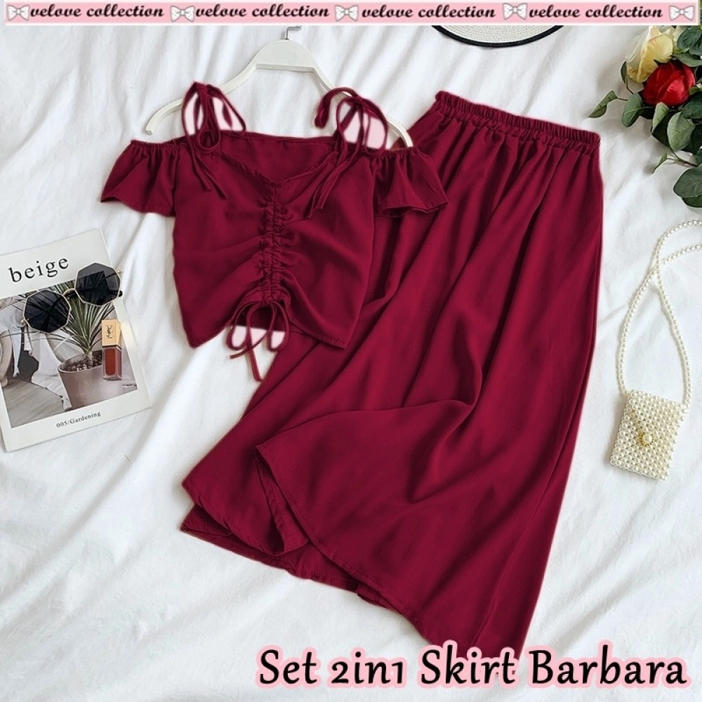 Baju Wanita St 2In1 Skirt Barbara Vl Maroon Baju Wanita St 2In1 Skirt Barbara Vl Maroon