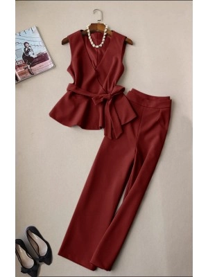 Baju Wanita St Alya Scuba Hs Maroon