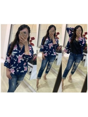 Baju Wanita Blazer Hem Flow Vl Navy