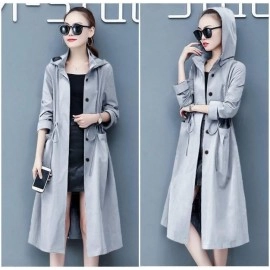 Baju Wanita Coat Hoodie Vl Abu