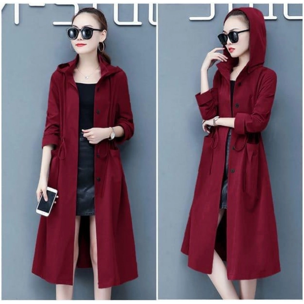Baju Wanita Coat Hoodie Vl Maroon