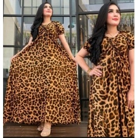 Baju Wanita Maxi Gamis Daster Leopard Ij Citra