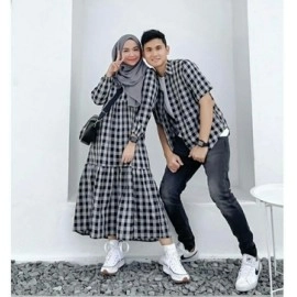 Baju Couple Cp Bahari Vsra Kotak Hitam