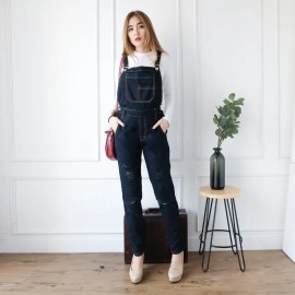 Baju Korea Overall Jeansro Black